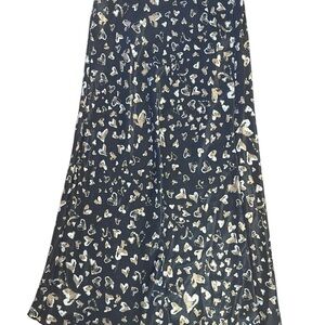 Free people Heart Patterned navy and White Skirt new